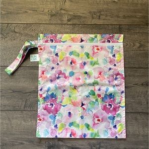 Bumkins Waterproof Wet Bag, watercolor floral pattern.